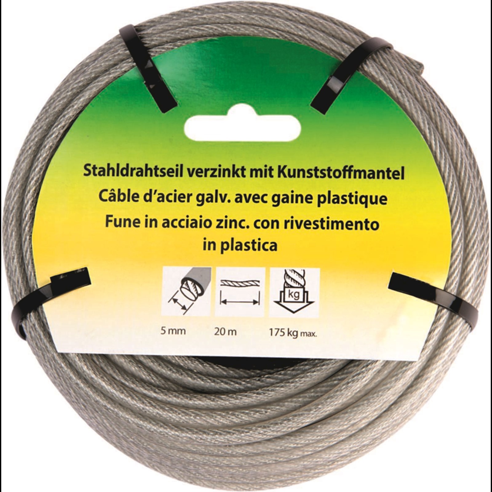 Câble d'acier Inox-Galvanisé plastifié Ø 2mm -vendu au mètre - Brico  Cheminée