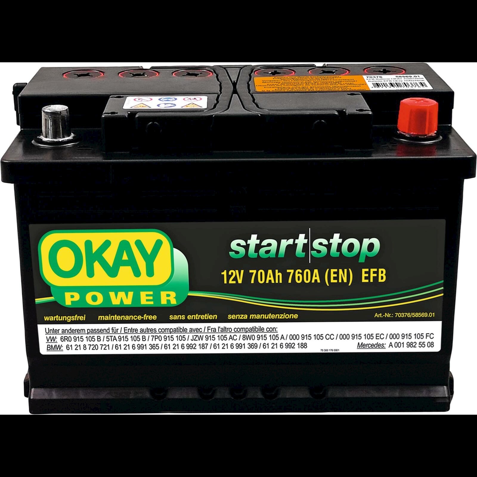 Batterie de démarrage Start-Stop EFB