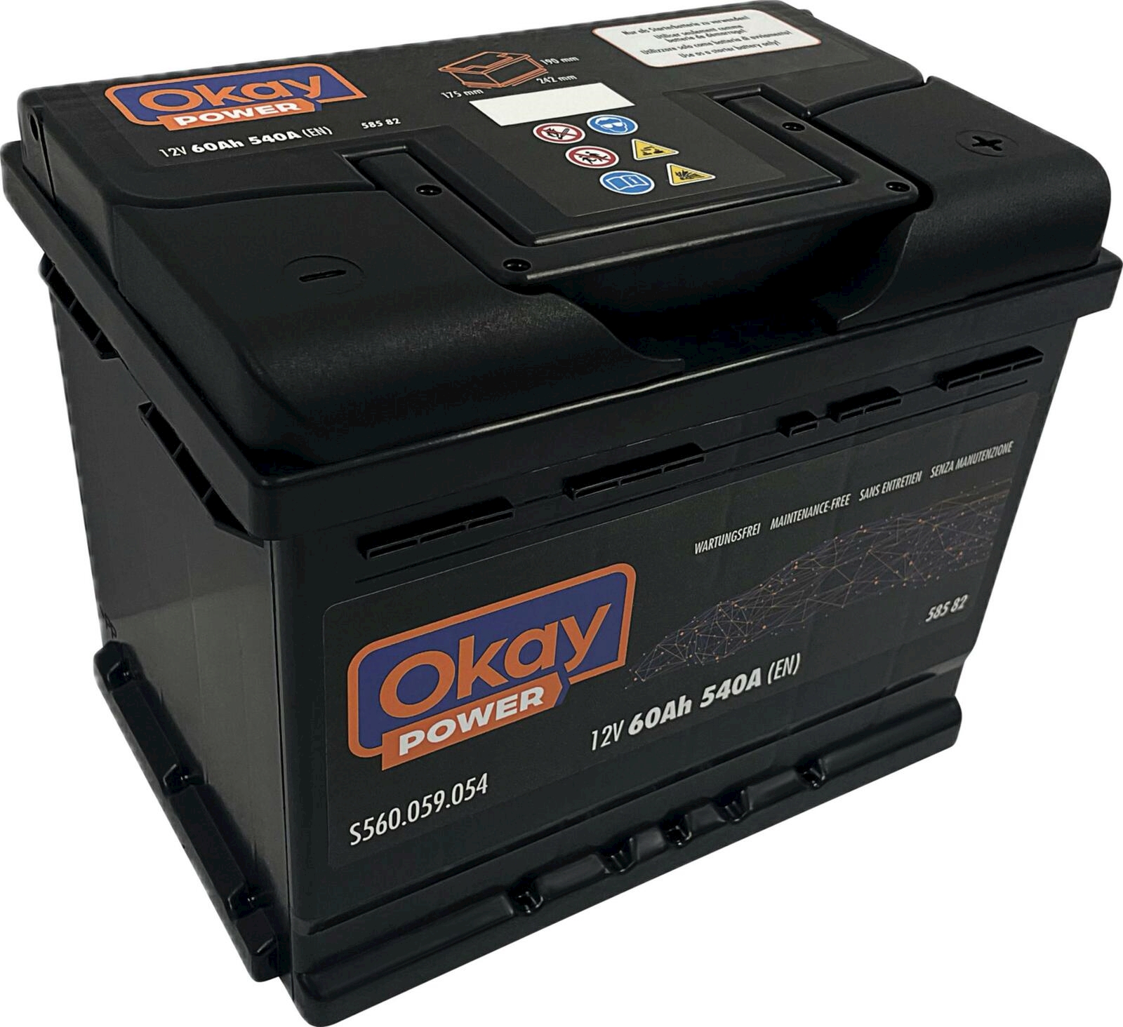 Starterbatterie OKAY Power 60Ah 540A kaufen Auto Zubeh r LANDI