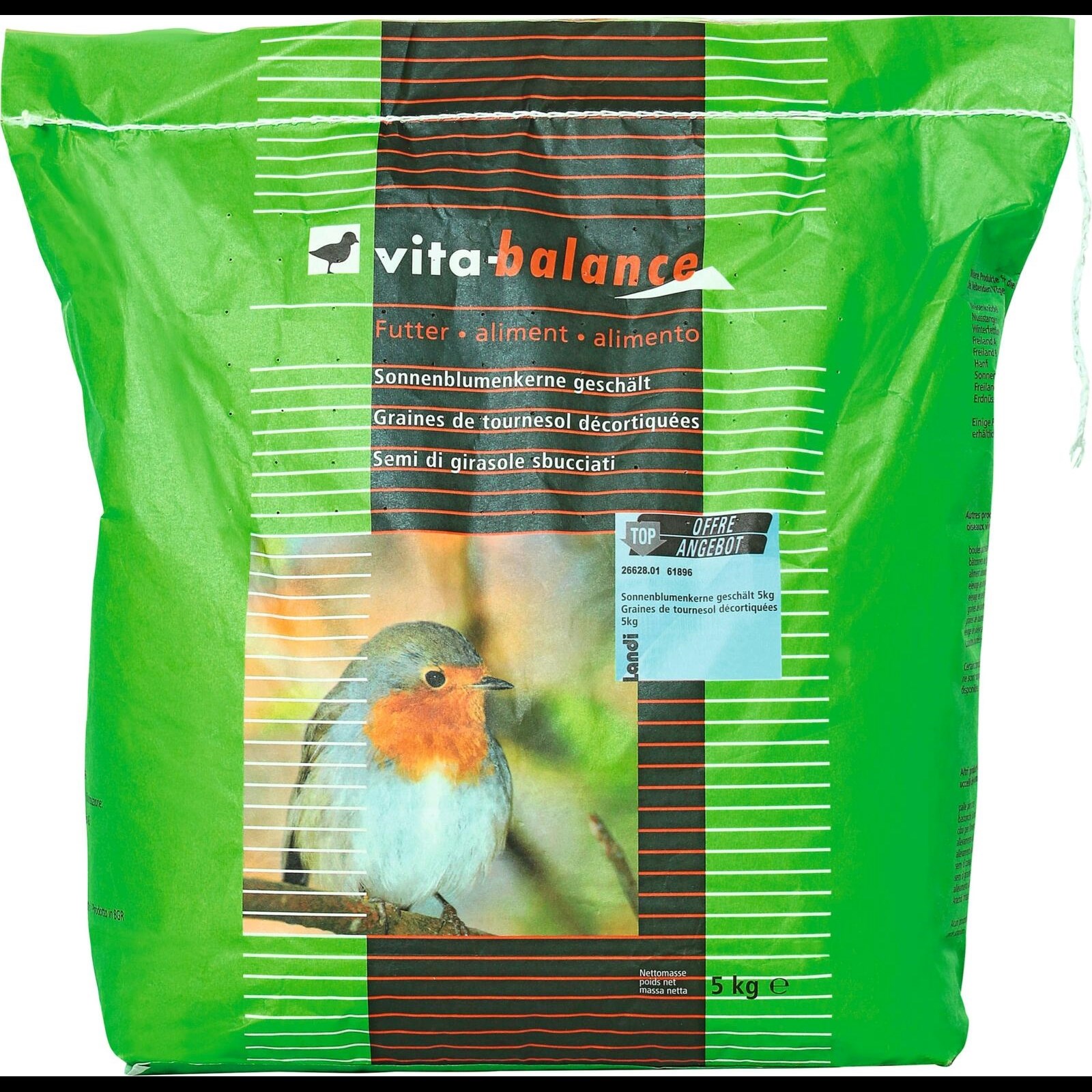 Graines de tournesol décortiquées pour oiseaux (1,8 kg