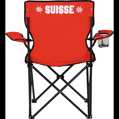 Chaise camping Suisse rouge